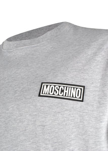 Moschino Couture- Slim Fit Crew Neck T Shirt Rubber Stamp MOSCHINO Badge - 200003 - Grey