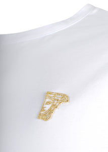 Versace Collection - Classic Long Sleeve Iconic Half Medusa T-Shirt - 097001 - V800491R - White Gold