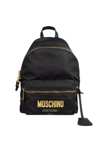 Moschino - Backpack Mini Nylon Moschino Shoulder Straps Gold Zips - 099172 - Black Gold