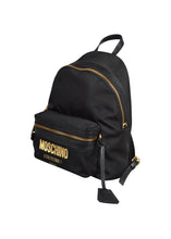 Moschino - Backpack Mini Nylon Moschino Shoulder Straps Gold Zips - 099172 - Black Gold