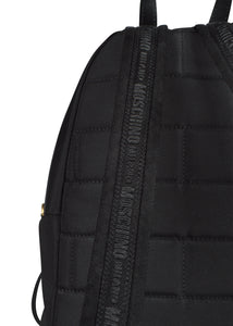Moschino - Backpack Mini Nylon Moschino Shoulder Straps Gold Zips - 099172 - Black Gold