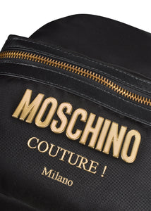 Moschino - Backpack Mini Nylon Moschino Shoulder Straps Gold Zips - 099172 - Black Gold