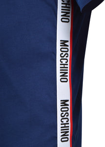 Moschino - Crewneck Tape Detail On Side T-Shirt - 200064 - Navy
