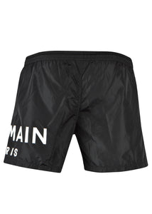 Balmain-  Large Contrast Logo on Leg Swim shorts - 100164 - BWB640080- Black