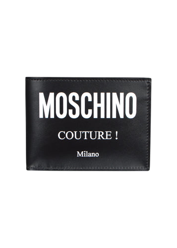 Moschino - Billfold Leather Wallet Moschino Couture Logo - 100029 - A81018001 - Black
