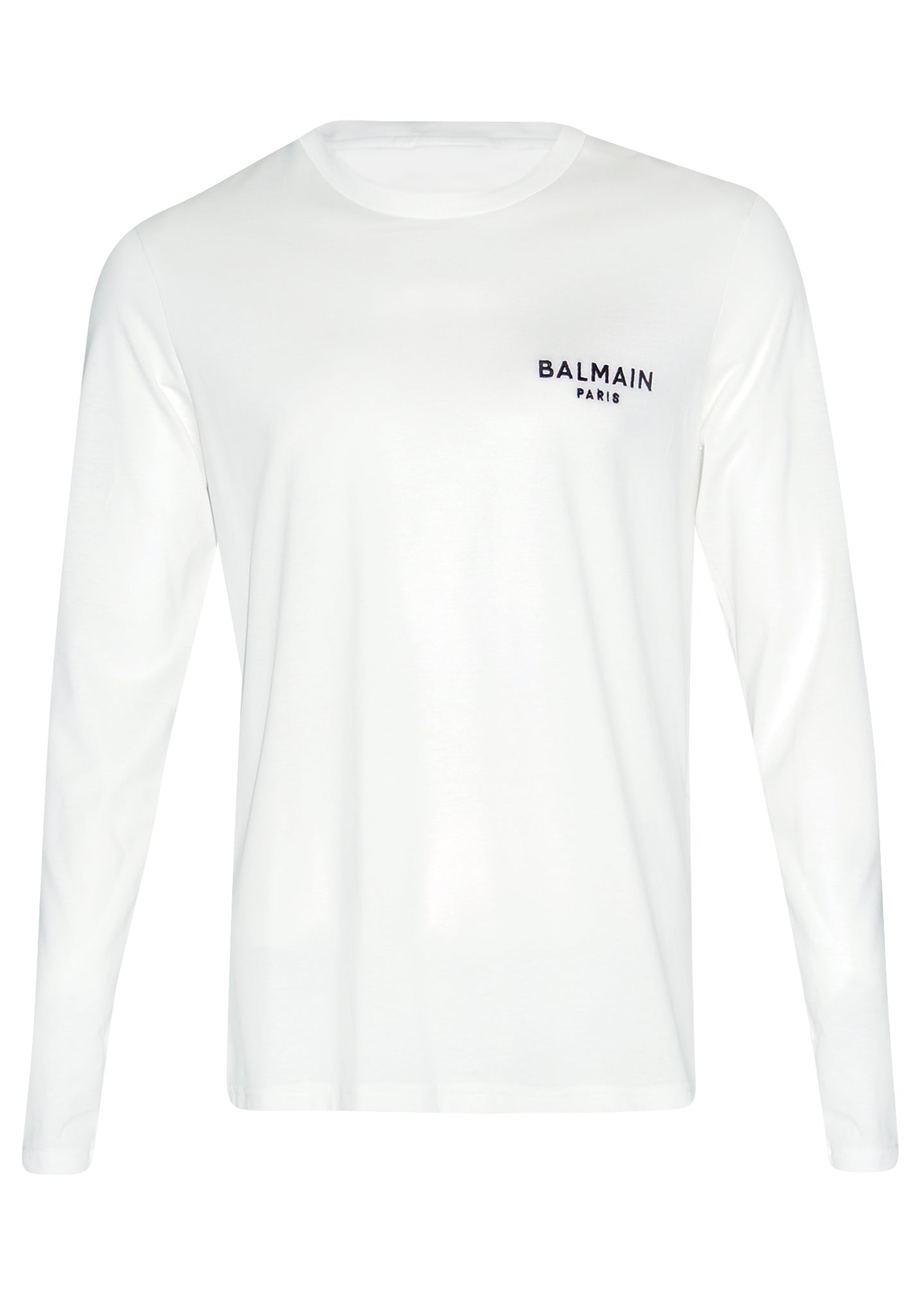 Balmain - Long Sleeve Embroidered Balmain Paris on Chest - 100161 - White