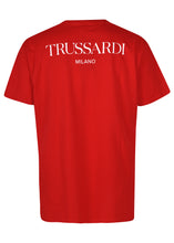 Trussardi- Crew neck T Shirt  new graphic reworking of the iconic Trussardi Levriero detail- 100334 - Red