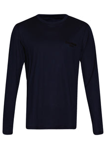 Balmain - Long Sleeve Embroidered Balmain Paris on Chest - 100161 - Navy