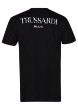 Trussardi- Crew neck T Shirt  new graphic reworking of the iconic Trussardi Levriero detail- 100334 -Black