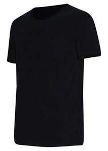 Balmain - Crewneck Contrast Neck and Sleeve Detail Iconic B  Embroidered On Chest Paris on Back - 100156 - Navy