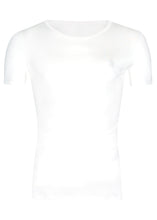 Balmain - Crewneck Short Sleeve  T Shirt Self Embroidered B on Chest Balmain PARIS on Back - 099034 - White