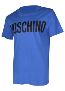 Moschino - Crew Neck T-Shirt Classic Block Moschino Logo Chest - 300012 - J07057040 - Blue BR