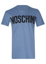 Moschino - Crew Neck T-Shirt Classic Block Moschino Logo Chest - 300012 -  Blue 2281