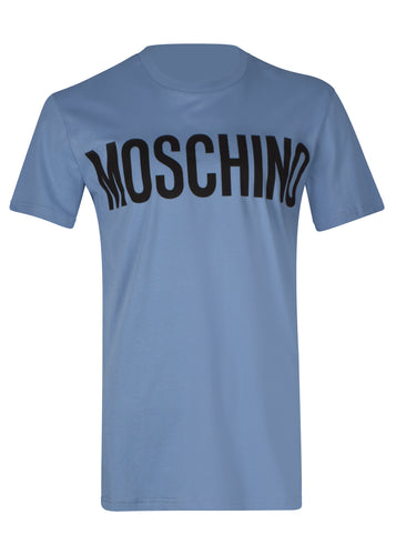 Moschino - Crew Neck T-Shirt Classic Block Moschino Logo Chest - 300012 -  Blue 2281