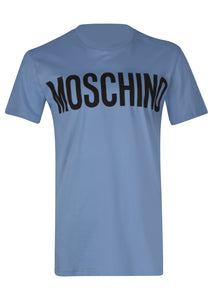 Moschino - Crew Neck T-Shirt Classic Block Moschino Logo Chest - 300012 -  Blue 2281