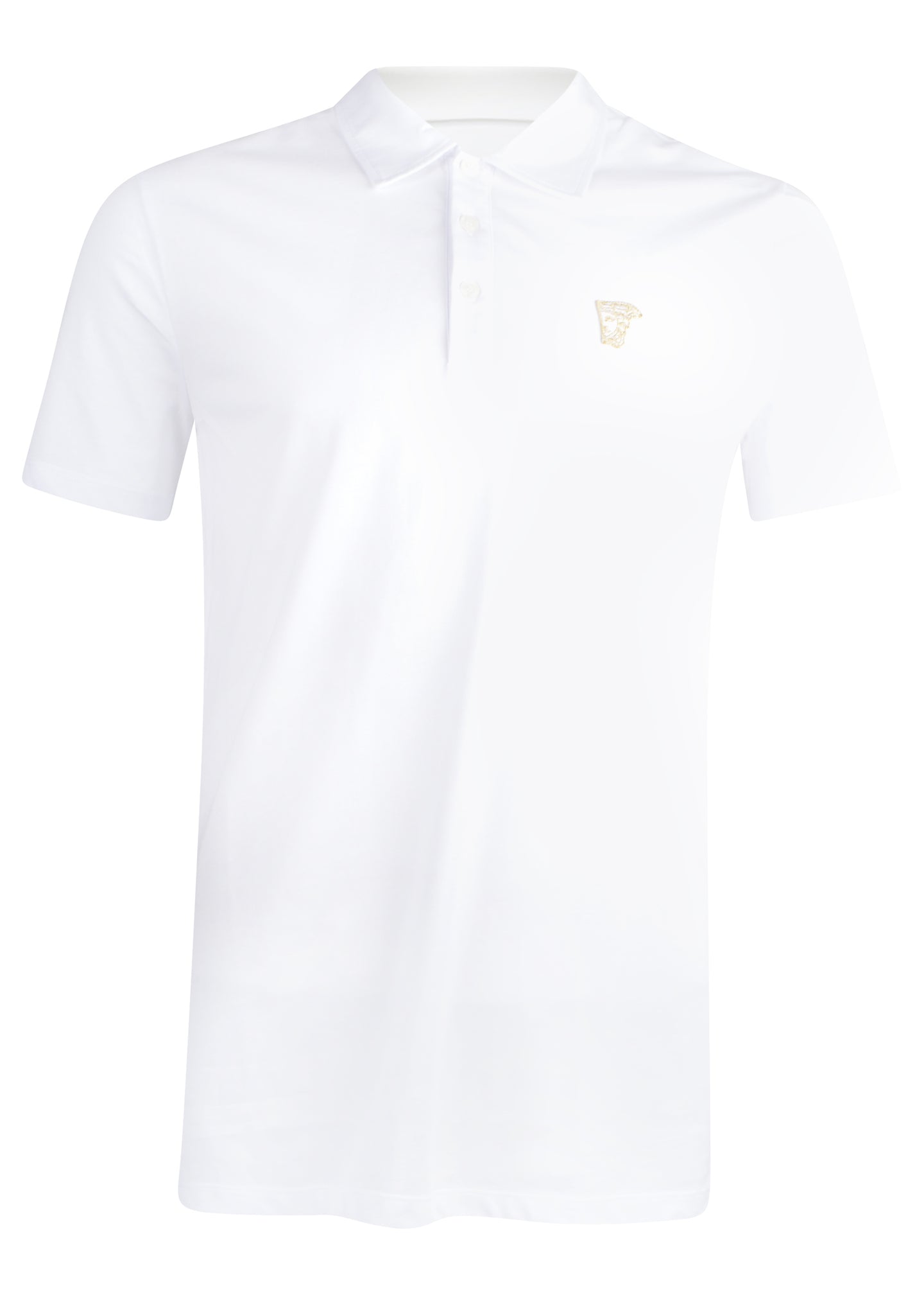 Versace Collection - Short Sleeve Classic Iconic Half Medusa Polo Shirt - 095011 - V800708 - White Gold