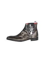 Jeffrey  West -Chelsea Boot Skull Top Hat  Detail Side Gusset - 100291 - Silver Grey