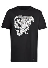 Versace Collection - Short Sleeve Iconic Silver Foil Half Medusa T-Shirt - 098000 - V80083R - Black Silver