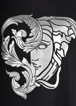Versace Collection - Short Sleeve Iconic Silver Foil Half Medusa T-Shirt - 098000 - V80083R - Black Silver