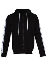 Moschino - Tape Arm Detail Zip Through Hooded Track Jacket - 200067 - Black