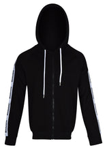 Moschino - Tape Arm Detail Zip Through Hooded Track Jacket - 200067 - Black