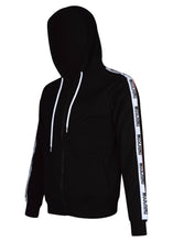 Moschino - Tape Arm Detail Zip Through Hooded Track Jacket - 200067 - Black
