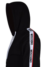 Moschino - Tape Arm Detail Zip Through Hooded Track Jacket - 200067 - Black
