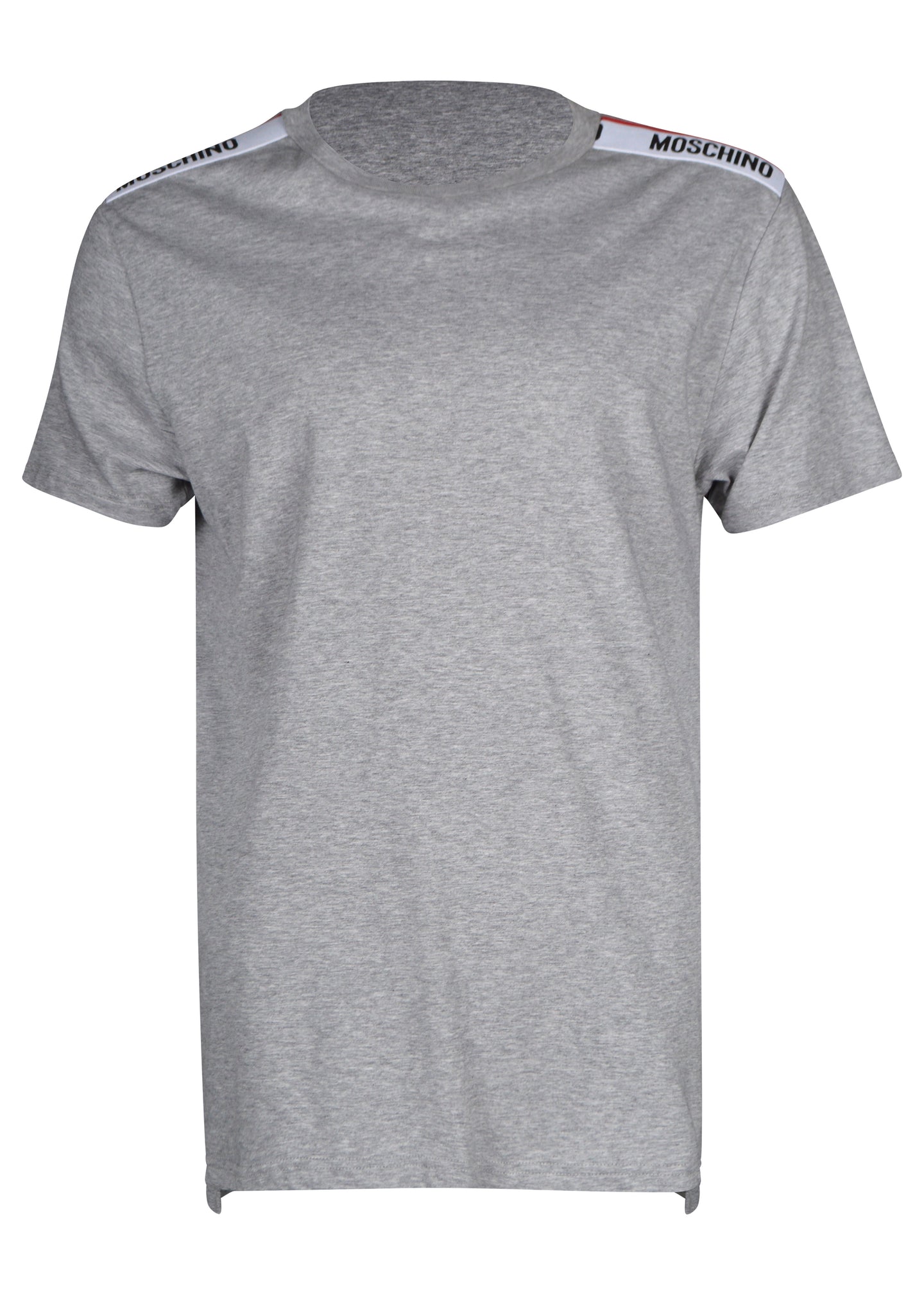 Moschino - Short Sleeve Crew T-Shirt Multi Colour Tape Shoulder - 100079 - A1916 - Grey