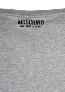 Moschino - Short Sleeve Crew T-Shirt Multi Colour Tape Shoulder - 100079 - A1916 - Grey