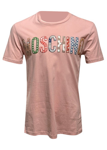 Moschino Couture - Round Neck Moschino Patchwork T-Shirt - Pink