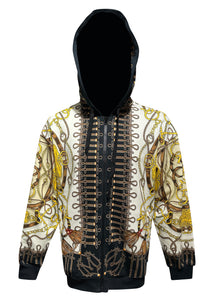 Moschino Couture - Bear Chain Bling Bear Zip Thru Sweatshirt - 400474 - White Gold
