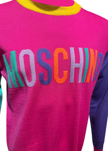 Moschino Couture - Multicolor Moschino Logo Crewneck Knitted Jumper - 400138 - Multicolor