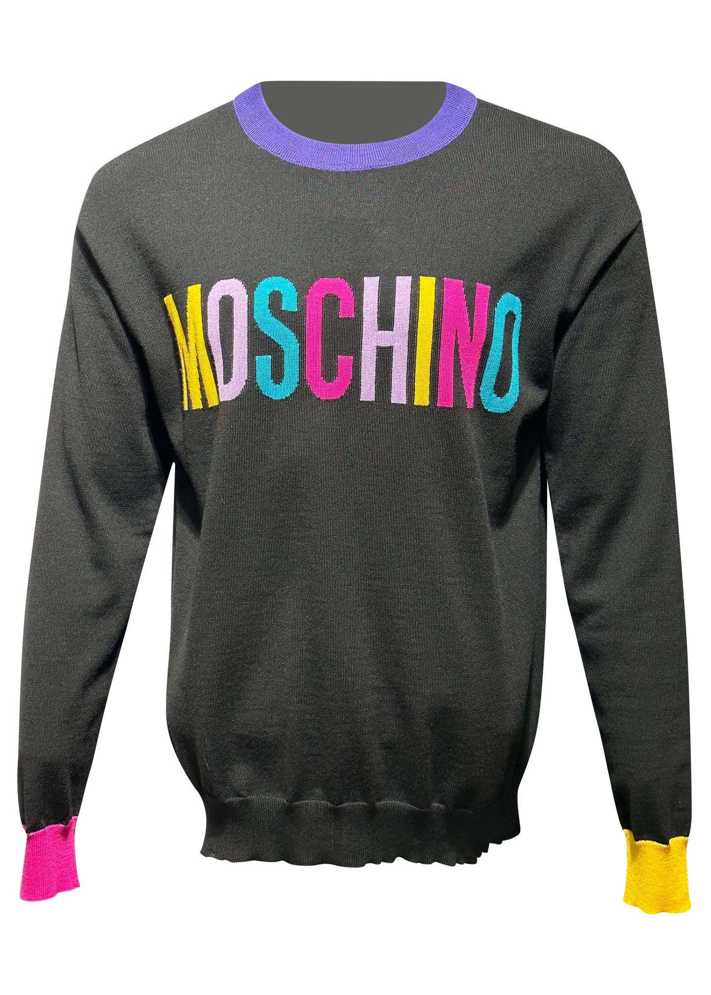Moschino Couture - Multicolor Moschino Logo Crewneck Knitted Jumper - 400138 - Black