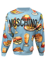 Moschino Couture - Crewneck Moschino Vintage Fast Food Sweatshirt - 300053 - Sky