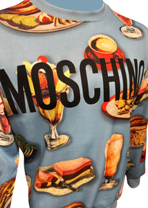 Moschino Couture - Crewneck Moschino Vintage Fast Food Sweatshirt - 300053 - Sky