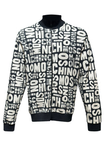 Moschino Track - Zip Thru Allover Print Moschino Letters - 300178 - Black White