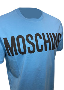 Moschino - Crew Neck T-Shirt Classic Block Moschino Logo Chest - 300012 - Blue 1307