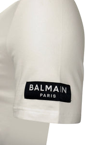 Balmain - Crewneck Iconic Logo On Arm T-Shirt - 200334 - White