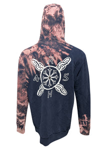 RH45 - Vulcan Tie Dye Hooded Sweatshirt - 200195 - Navy Red Tie Dye