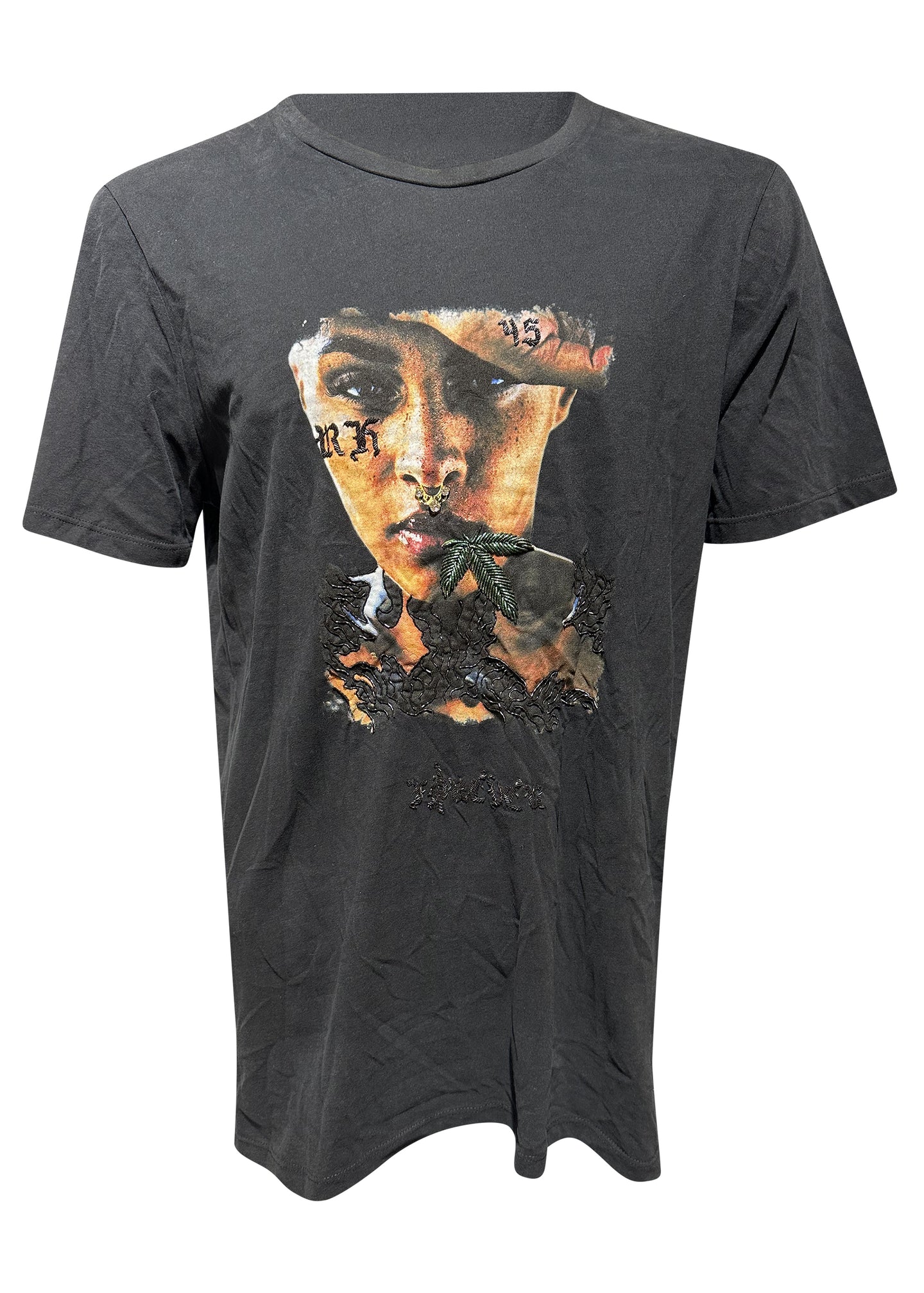 RH45 - Embellished Mary Print T-Shirt - 096561 - Black