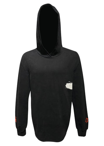 RH45 - Doberman Print Hooded Sweatshirt - 096554 - Black
