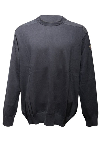 Paul & Shark - Patch Shoulder Crewneck Knitted Jumper - 400051 - Navy