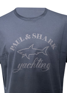 Paul & Shark - Crewneck Tonal Big Front Shark Logo T-Shirt - 400056 - Navy