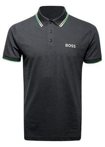 Boss - Big Boss Logo Stripe Collar Detail Polo Shirt - 400111 - Navy Green