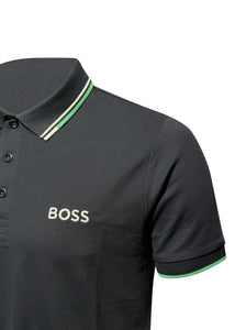 Boss - Big Boss Logo Stripe Collar Detail Polo Shirt - 400111 - Navy Green