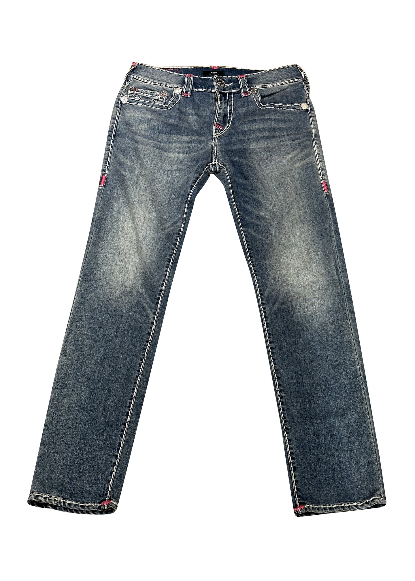 True Religion - Rocco Super T Pink Stitch Jeans - 300595 - Denim