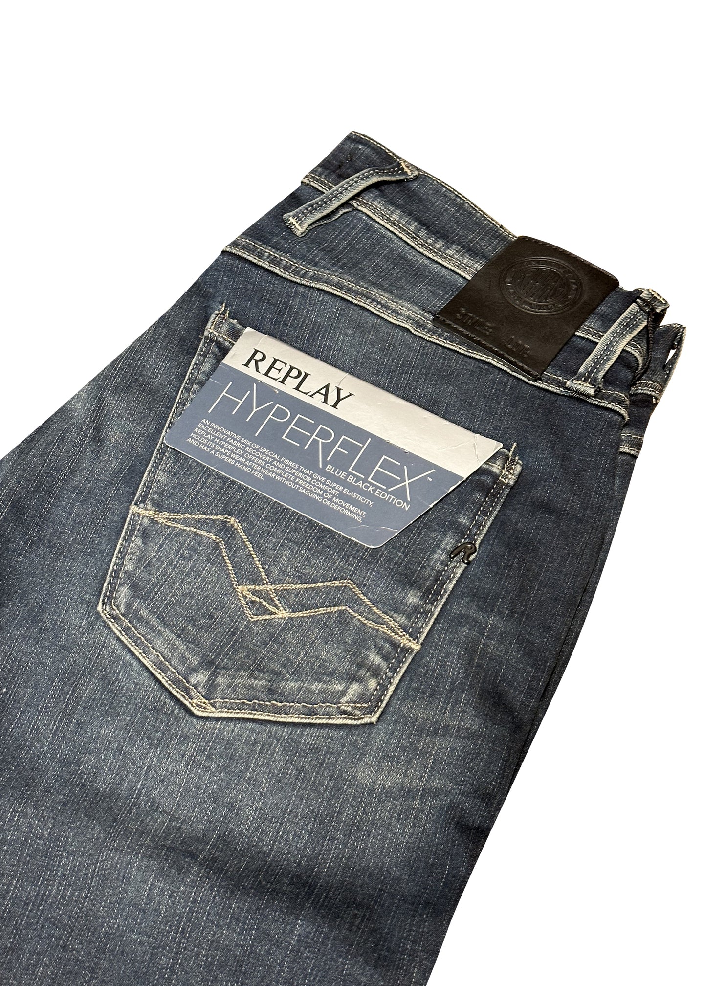 Replay - Hyperflex Classic 5 Pocket Jeans - 098115 - Blue Black Denim