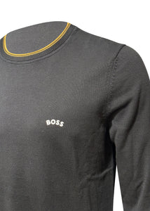 Boss - Classic Crewneck Tipping Knitted Sweater - 400109 - Black