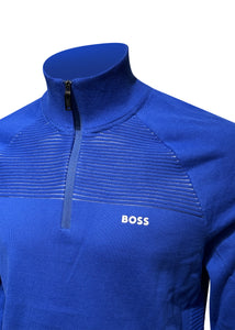 Boss - Zandi Half Zip Knitted Sweater - 400259 - Blue