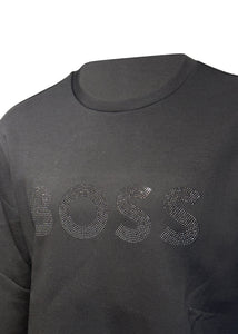 Boss - Crewneck Tonal Bling Boss Logo Sweatshirt - 4004434 - Black